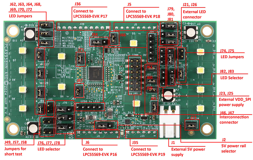 機械図面 - NXP Semiconductors PCA9958HN-ARD開発ボード